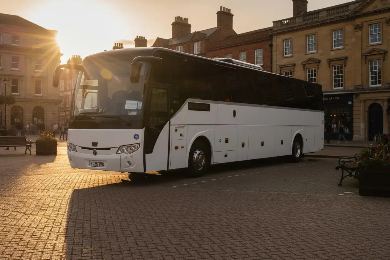 Premium 57 Seater Executive Coach Hire for Large Groups in london exterior