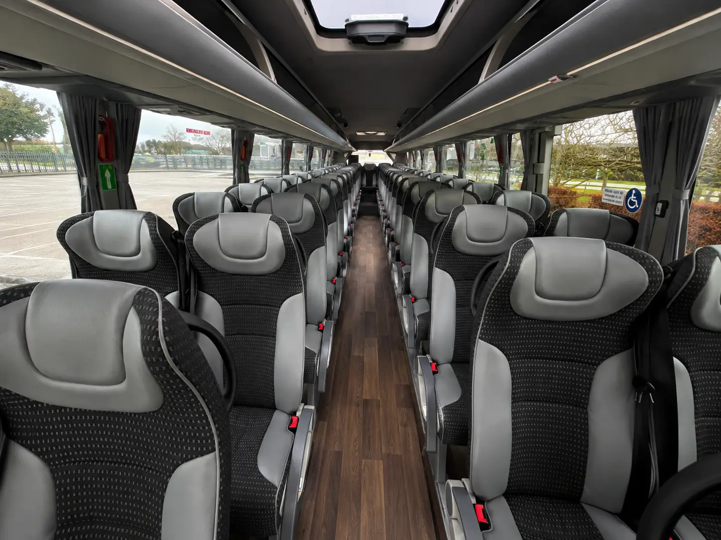 Premium 57 Seater Executive Coach Hire for Large Groups in london interior day